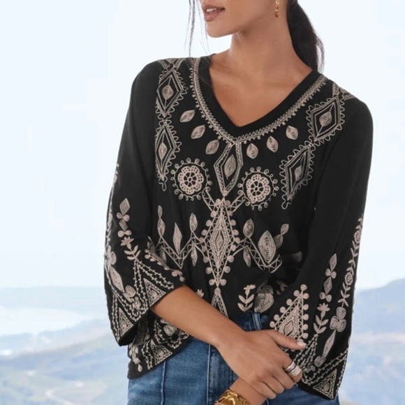 Johnny Was Tops - NWT - Johnny Was Liona Kimono sleeve tee in black